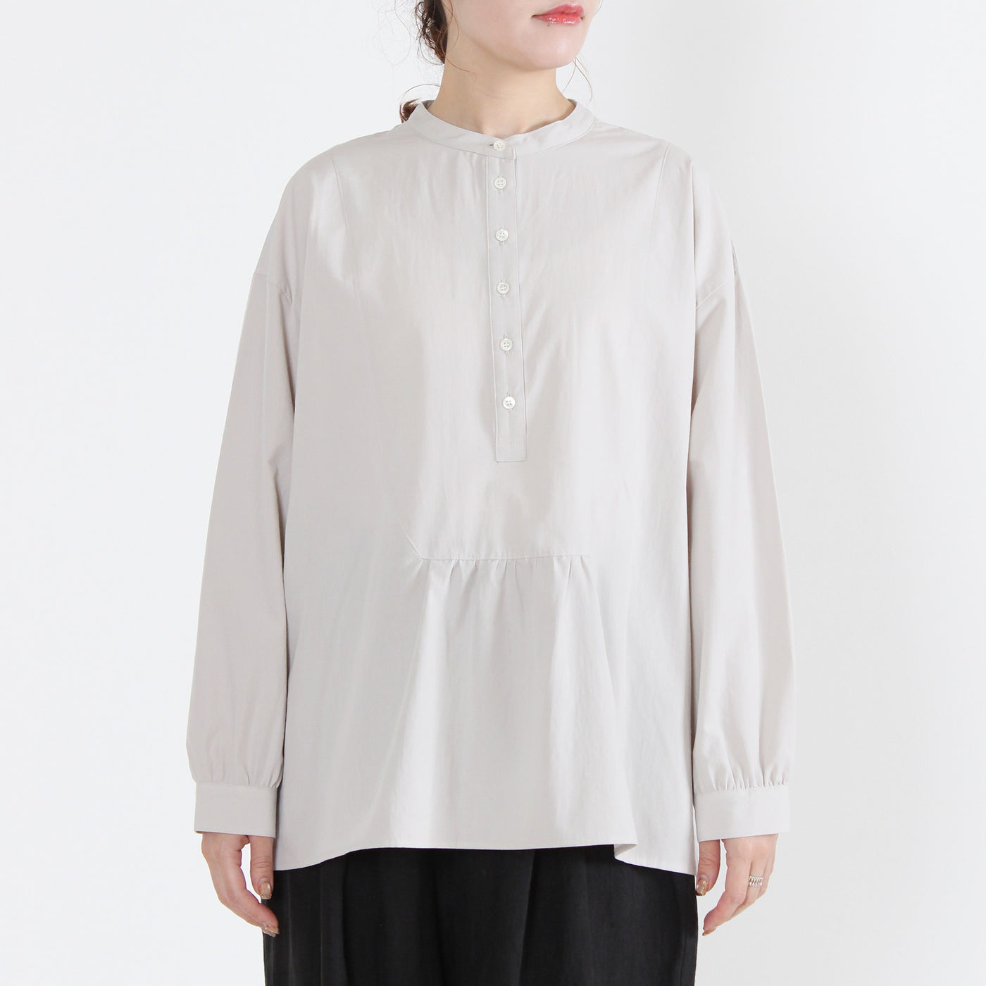 日本製 綿100% プルオーバーシャツ 近江晒ブロード使用