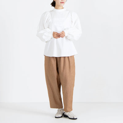 日本製 綿100% 近江晒タイプライター バルーンスリーブプルオーバー