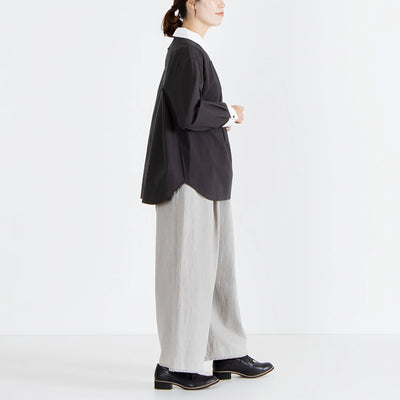 日本製 綿100% 近江晒バックボタンプルオーバー