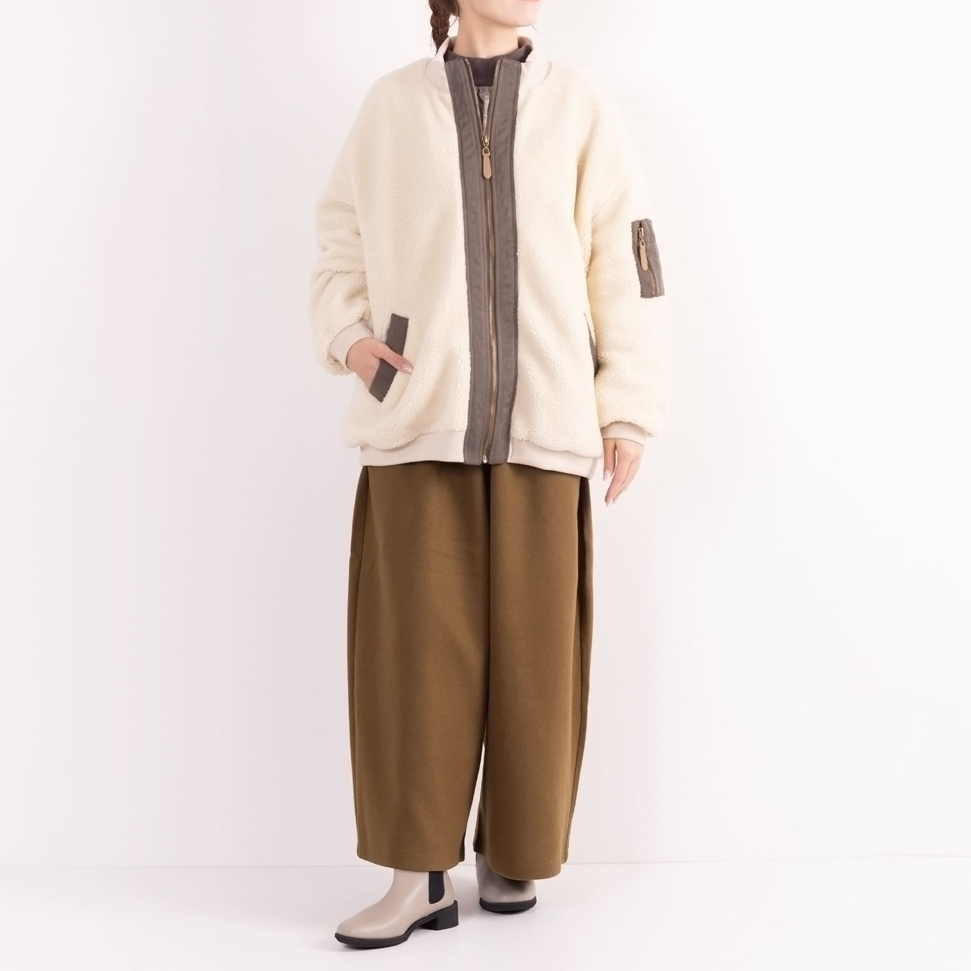 日本製レザー スクエアサイドゴアブーツ