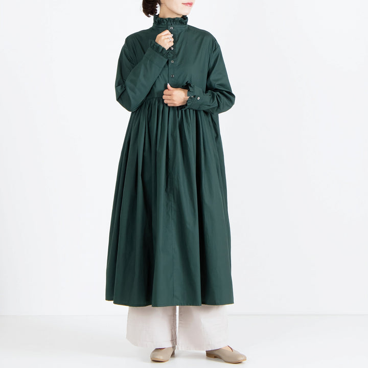 mayla classic 茶白ストライプ長袖ワンピース （マイラクラシック  