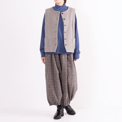 三者混 天竺編みニット ハイネックプルオーバー