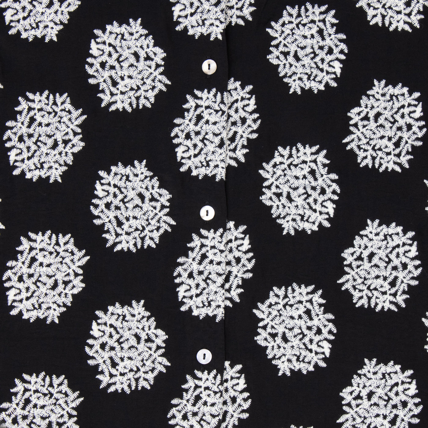 サークルフラワー刺繍 幅広前開きワンピース