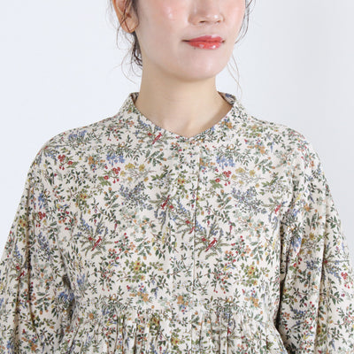 綿100% ウエストギャザー シャーリング袖ブラウス 21ウェルコーデュロイ使用