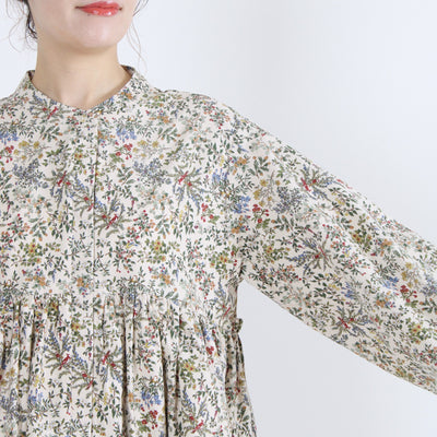 綿100% ウエストギャザー シャーリング袖ブラウス 21ウェルコーデュロイ使用