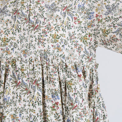 綿100% ウエストギャザー シャーリング袖ブラウス 21ウェルコーデュロイ使用