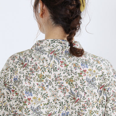 綿100% ウエストギャザー シャーリング袖ブラウス 21ウェルコーデュロイ使用