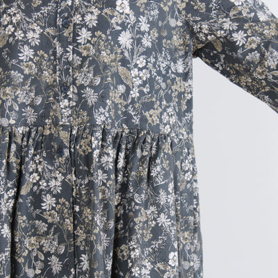 綿100% バイカラー前開き起毛ワンピース 20番手ビエラ起毛使用