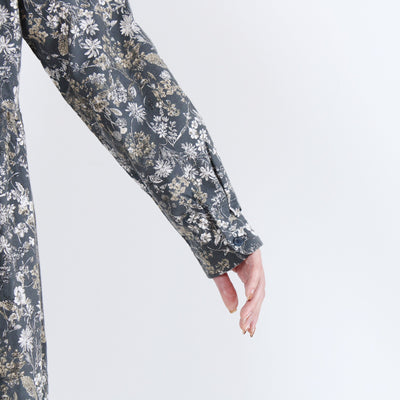 綿100% バイカラー前開き起毛ワンピース 20番手ビエラ起毛使用