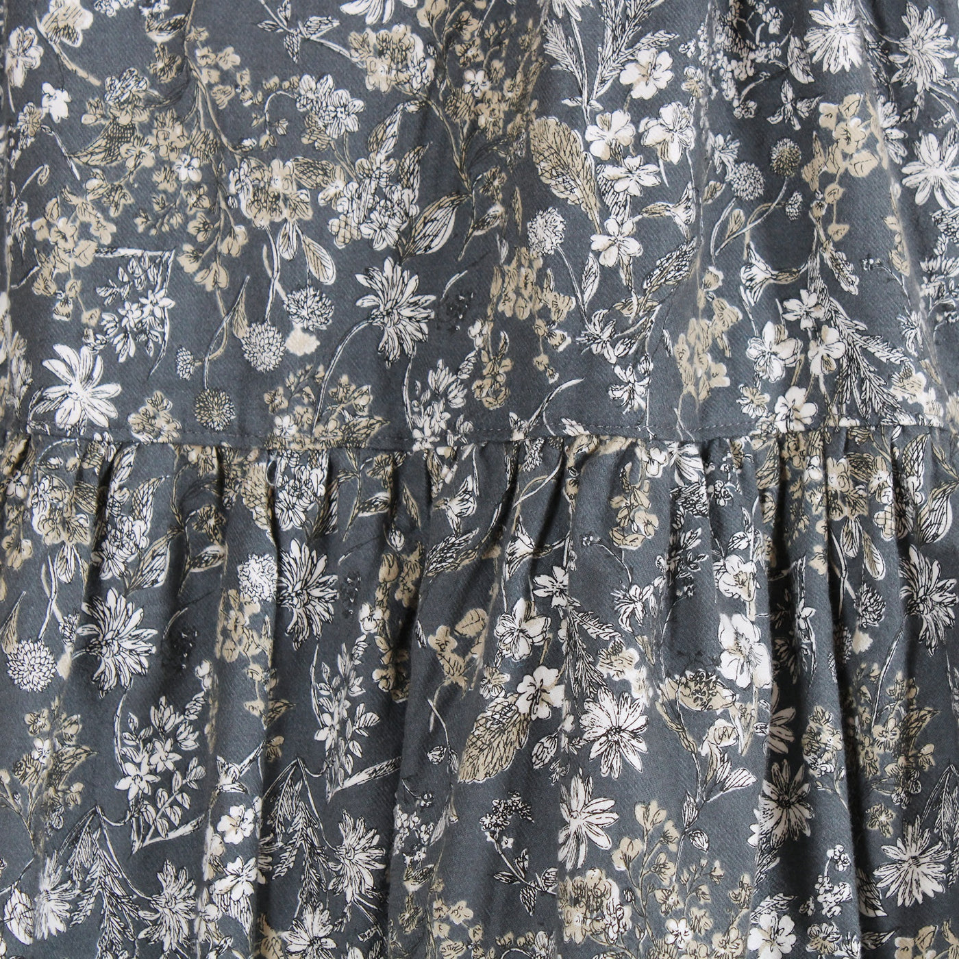 綿100% バイカラー前開き起毛ワンピース 20番手ビエラ起毛使用